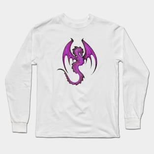 Majestic Purple Amphiptere Dragon Winged Serpent Long Sleeve T-Shirt